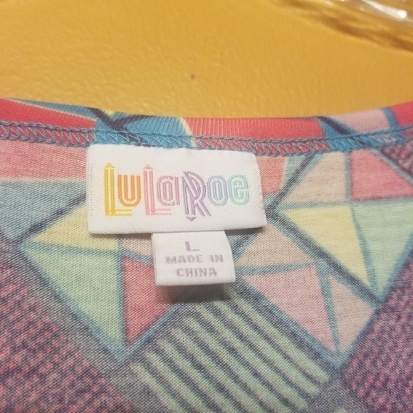 Lularoe | Women's Geometric Print Nicole Style Dress (Size Large) - Picture 2 of 10